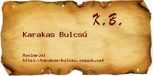 Karakas Bulcsú névjegykártya